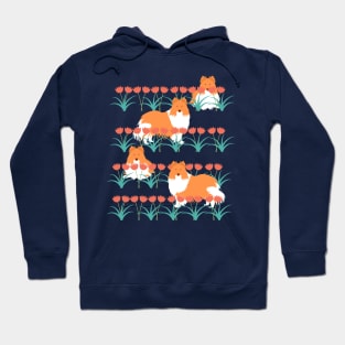 Shetland Sheepdog in a Field of Flowers Hoodie